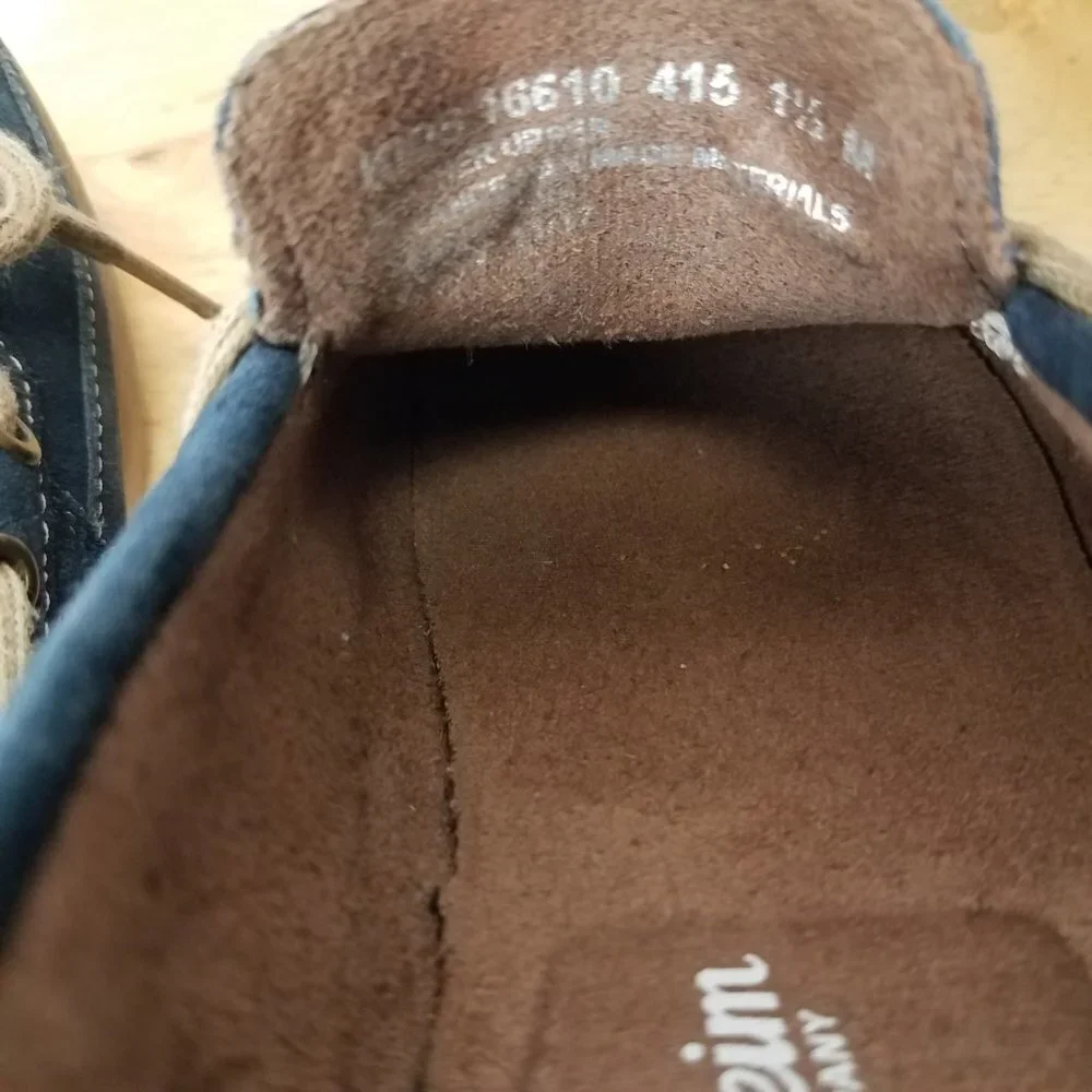 Florsheim Boat Shoe Jasper Tie Jr. Suede Genuine Leather Navy Blue Boys 1.5